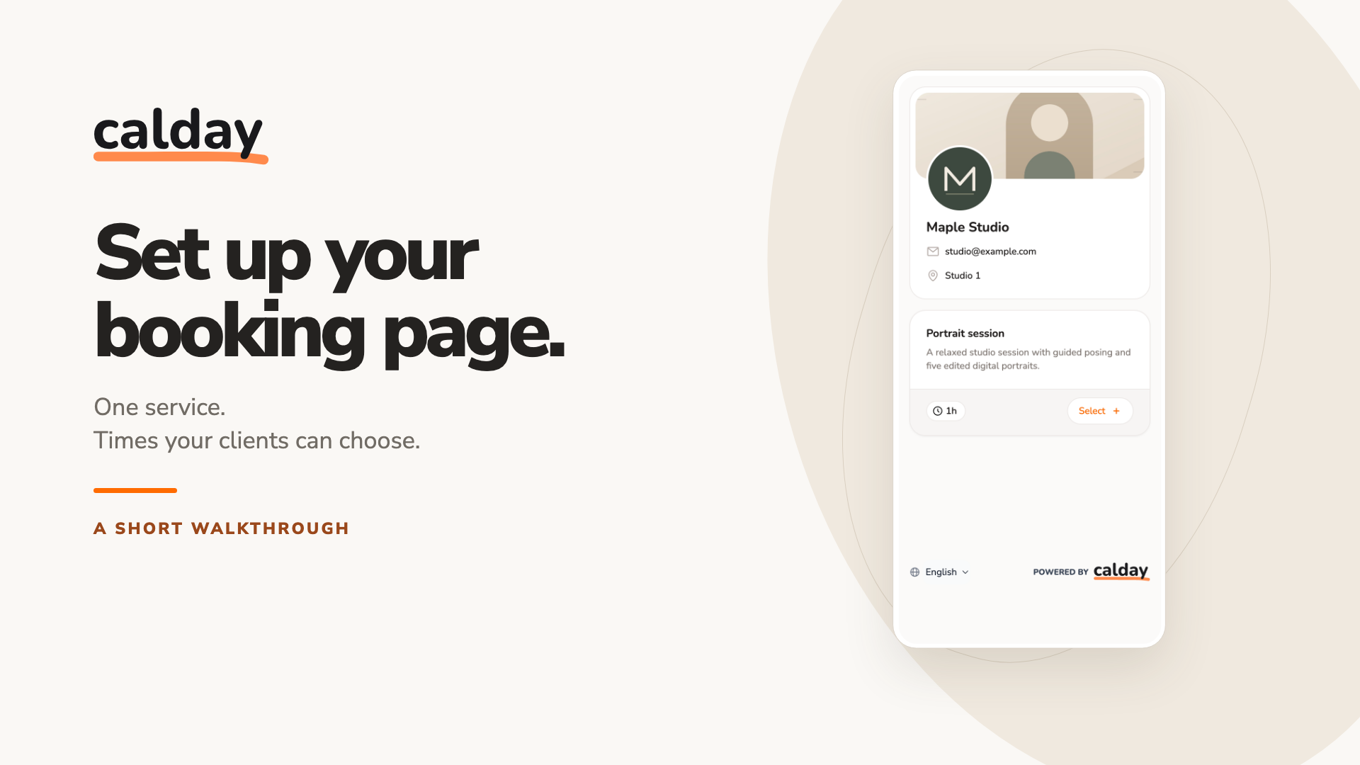Calday tutorial: set up your booking page.